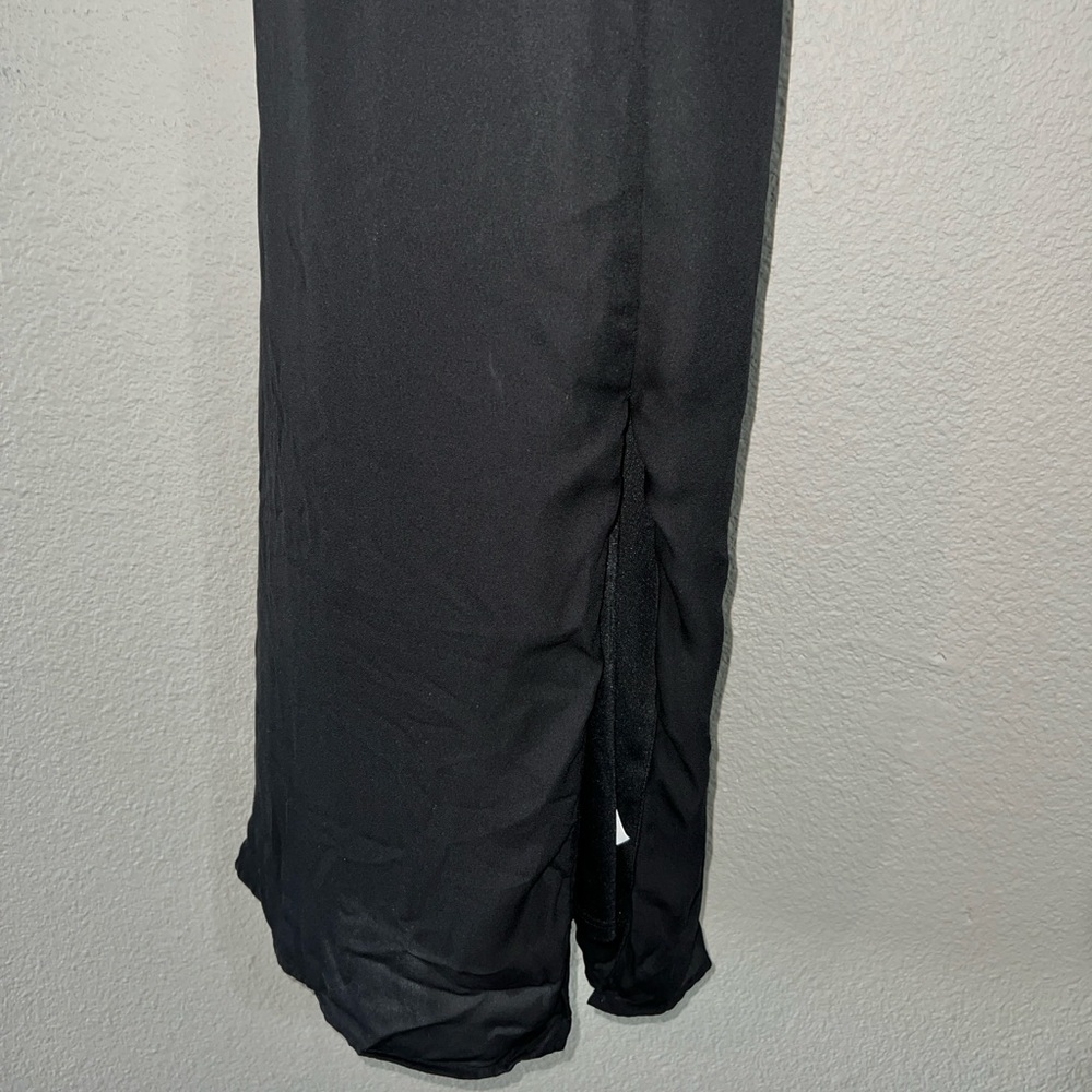 Socialite Black Women's Dress with Front Slit Size Large - Picture 3 of 7